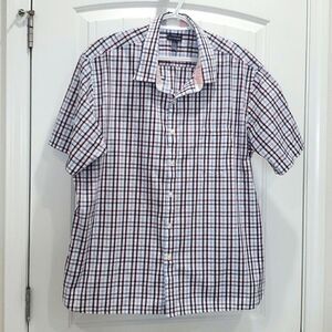 Van Heusen Mens casual button down short sleeve Plaid Size XXL